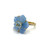 Small Carved Blue Quartzite Flower and Blue Topaz Ring