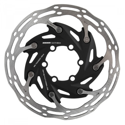BRAKE PART SRAM DISC ROTOR 140 C-LINE XR ROAD 6B 2-PIECE ROUNDED SL/BK BRAKE PART SRAM DISC ROTOR 140 C-LINE XR ROAD 6B 2-PIECE ROUNDED SL/BK