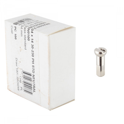 SPOKE NIPPLE DT BRASS 2.34x14mm PROHEAD SL BXof100 SPOKE NIPPLE DT BRASS 2.34x14mm PROHEAD SL BXof100