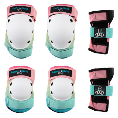 PAD SET TRIPLE8 SAVER-3 ELBO/KNE/WRST LG SHAVED ICE FADE PAD SET TRIPLE8 SAVER-3 ELBO/KNE/WRST LG SHAVED ICE FADE