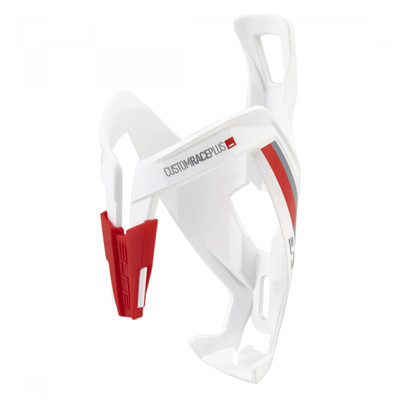 BOTTLE CAGE ELITE CUSTOM RACE PLUS GLOSS WH/RD BOTTLE CAGE ELITE CUSTOM RACE PLUS GLOSS WH/RD