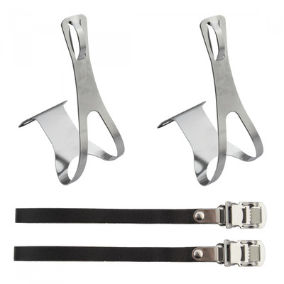 TOE CLIPS SUNLT RD STL w/LTHR STRP CP XL TOE CLIPS SUNLT RD STL w/LTHR STRP CP XL
