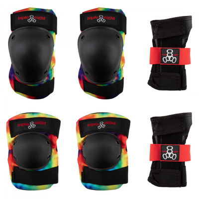 PAD SET TRIPLE8 SAVER-3 ELBO/KNE/WRST LG TIE DYE PAD SET TRIPLE8 SAVER-3 ELBO/KNE/WRST LG TIE DYE
