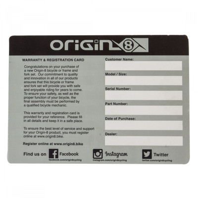 MANUAL REP OR8 BICYCLE REGISTRATION CARD V.4.2014 MANUAL REP OR8 BICYCLE REGISTRATION CARD V.4.2014