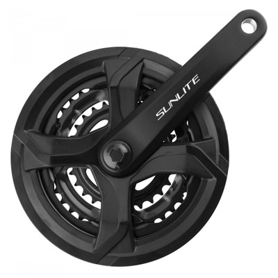 CRANKSET SUNLT CITY 170x48/38/28 SQ 7/8s w/CG BK/BK CRANKSET SUNLT CITY 170x48/38/28 SQ 7/8s w/CG BK/BK