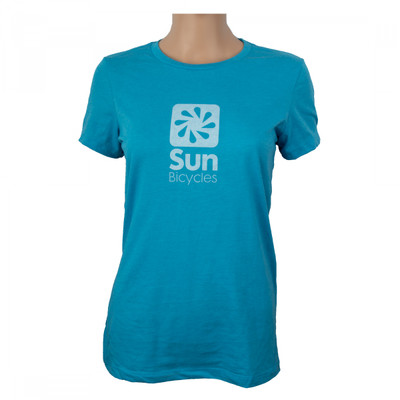 CLOTHING T-SHIRT SUN LOGO LADIES LG HEATHER AQUA CLOTHING T-SHIRT SUN LOGO LADIES LG HEATHER AQUA
