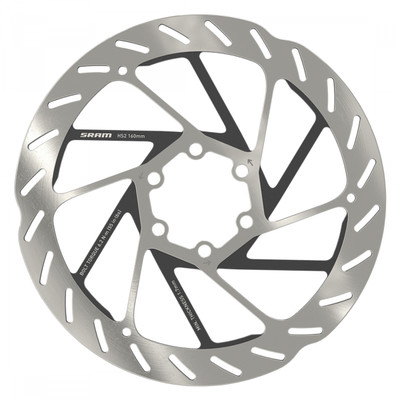 BRAKE PART SRAM DISC ROTOR 160 HS2 6B ROUNDED w/STL BOLTS SL/BK BRAKE PART SRAM DISC ROTOR 160 HS2 6B ROUNDED w/STL BOLTS SL/BK