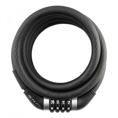 LOCK SUNLT CBL 12mmx6f COM w/BKT COIL BK LOCK SUNLT CBL 12mmx6f COM w/BKT COIL BK