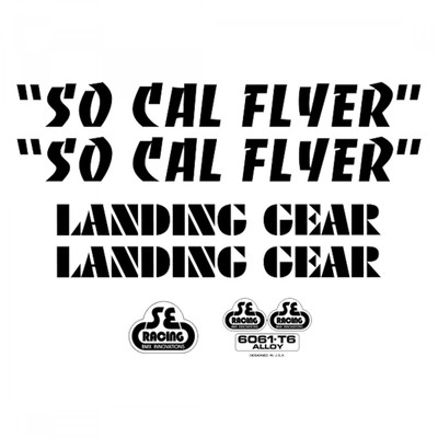 DECAL SE BIKES SET SO CAL FLYER BK DECAL SE BIKES SET SO CAL FLYER BK