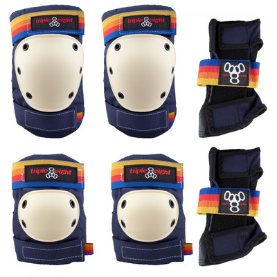 PAD SET TRIPLE8 SAVER-3 ELBO/KNE/WRST SM PAC-BCH-BU PAD SET TRIPLE8 SAVER-3 ELBO/KNE/WRST SM PAC-BCH-BU