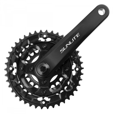 CRANKSET SUNLT MTB 170x42/32/22 SQ 7/8s BK/BK CRANKSET SUNLT MTB 170x42/32/22 SQ 7/8s BK/BK