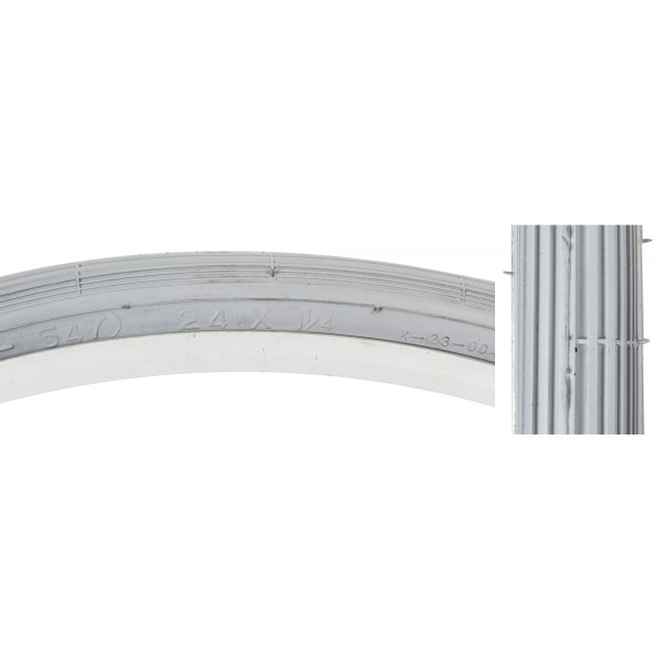 TIRE WHL CHAIR 24x1-1/4 S-5/6 GY 37-547 WIRE
