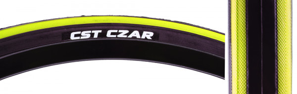 TIRE CSTP CZAR 700x23 BLK/YL 120PSI WIRE