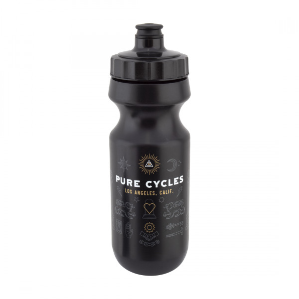 BOTTLE PURE 600cc LOGO BK w/PRESSURE VALVE
