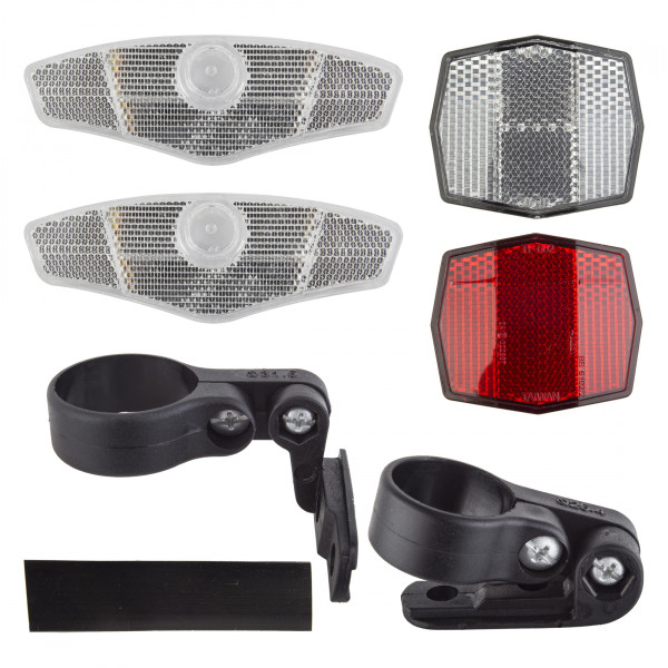 REFLECTOR SUNLT SET 4-WAY DLX FT-WHT/HBRR-RED/SP-27.2 SPOKE-WHT
