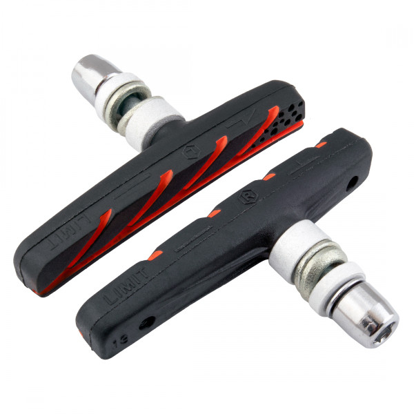 BRAKE SHOES OR8 MTB 72mm BOLT-ON BK/RD