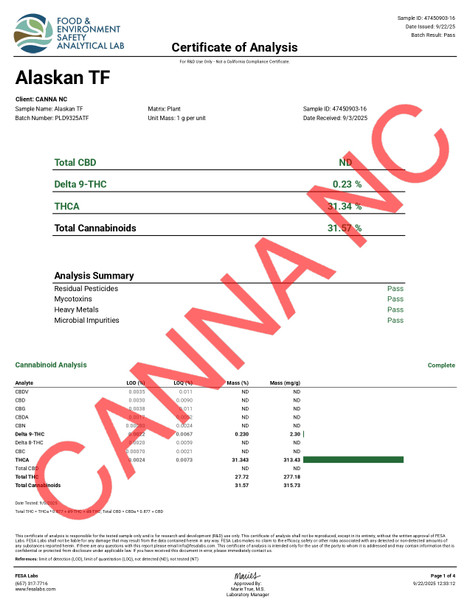 THCa Alaskan Thunderfuck THCa Alaskan Thunderfuck