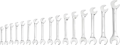 16 pc Metric Angled Open End Wrench Set