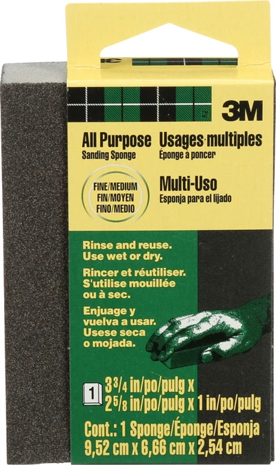 3-3/4 x 2-5/8 x 1 in. Fine-/Medium-Grit Sanding Sponge