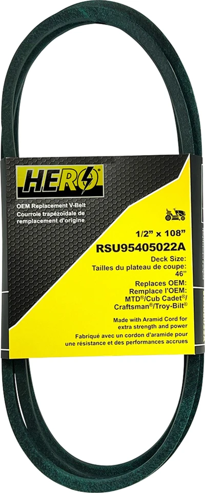 1/2 x 108 in. Aramid Cord Mower Deck V-Belt