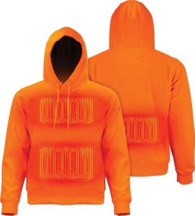 XL Orange Heated Pullover Hoodie