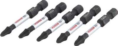 5 pc 2 in. #2 Phillips/Square Power Bits