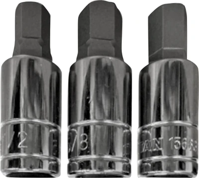 3 pc SAE Hex Bit Socket Set