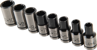 8 pc 1/4 in. dr Universal Socket Set with Tray