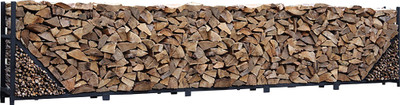 20 ft Straight Log Rack with Kindling Storage