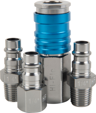 4 pc 1/4 in. M-Style Hi Flo Coupler and Plug Set