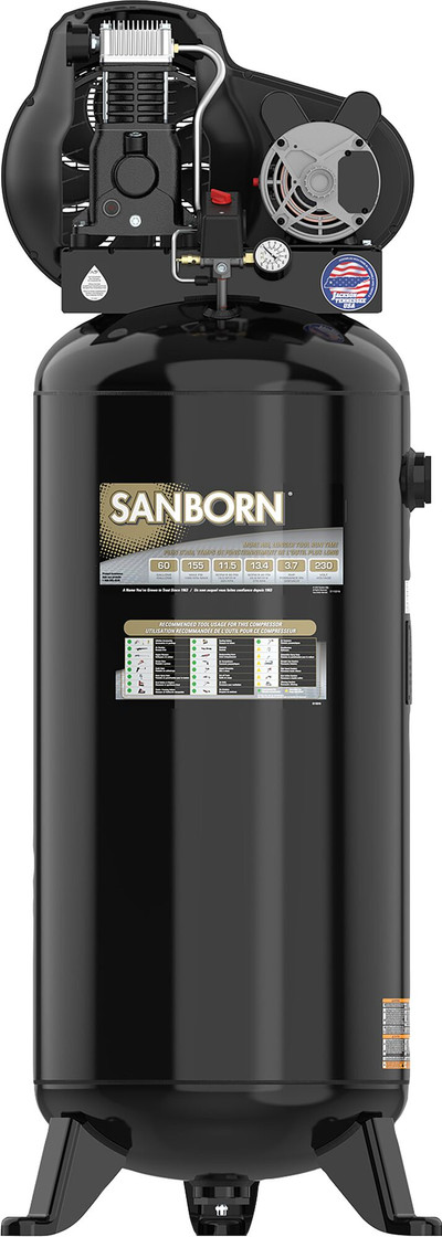 60 Gallon Oil-Lubricated Belt-Drive Air Compressor