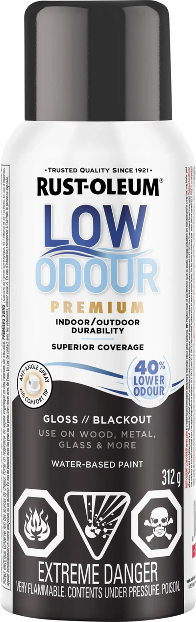 Low-Odour Gloss Blackout Spray Paint