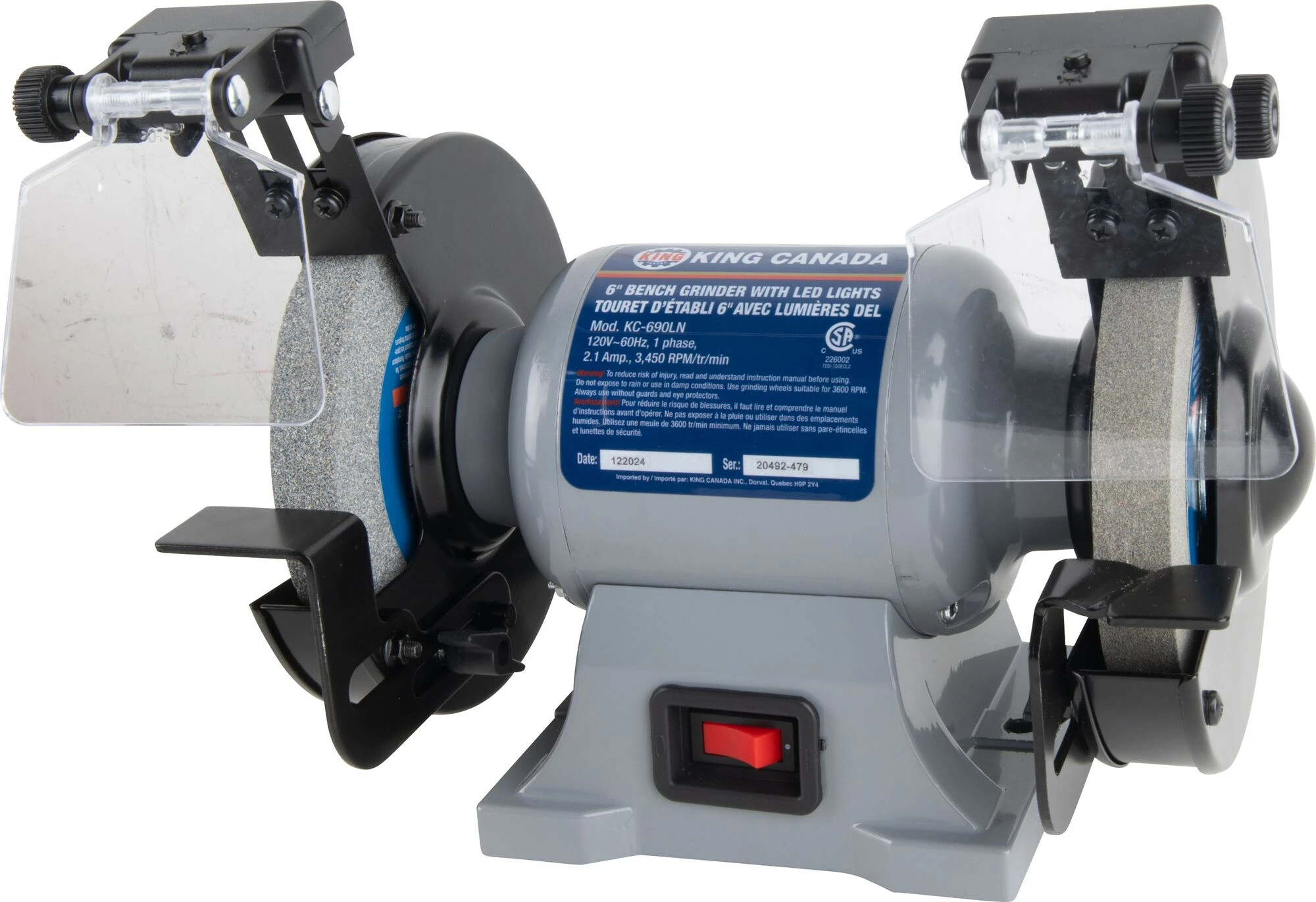 6 in. Bench Grinder with LED Lights
