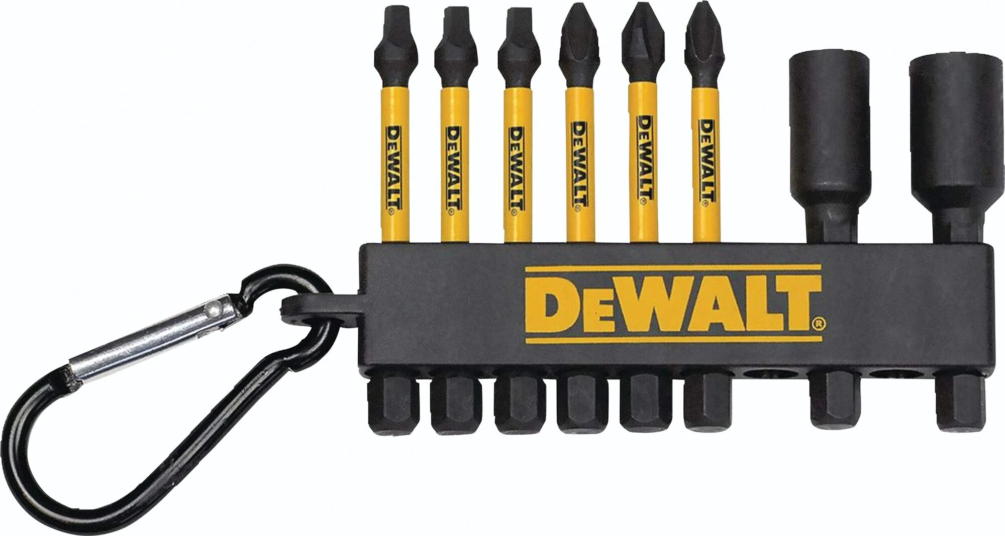 8 pc Power Nut Driver and Bit Set with Carabiner