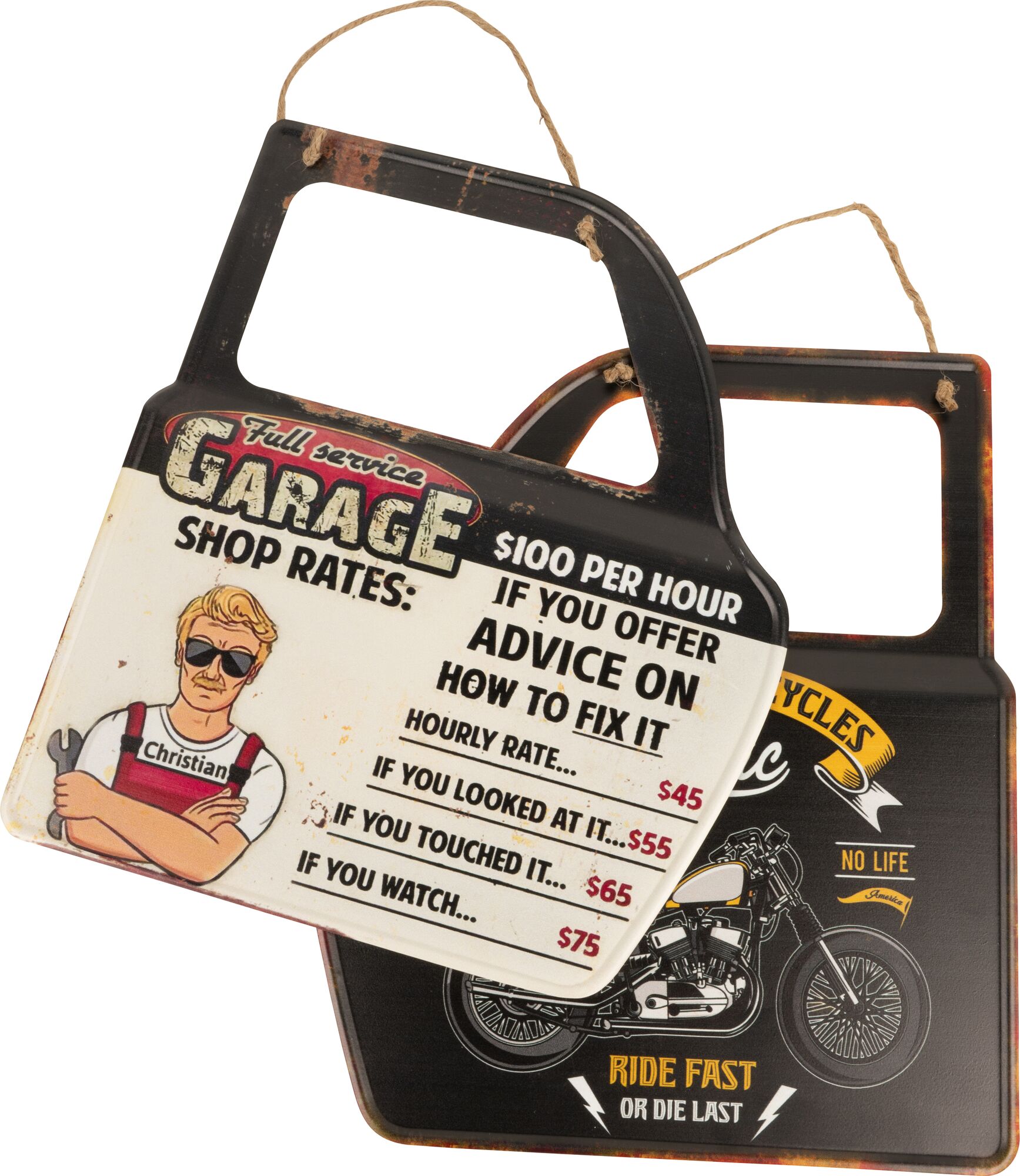 12 x 14 in. Metal Car Door Signs