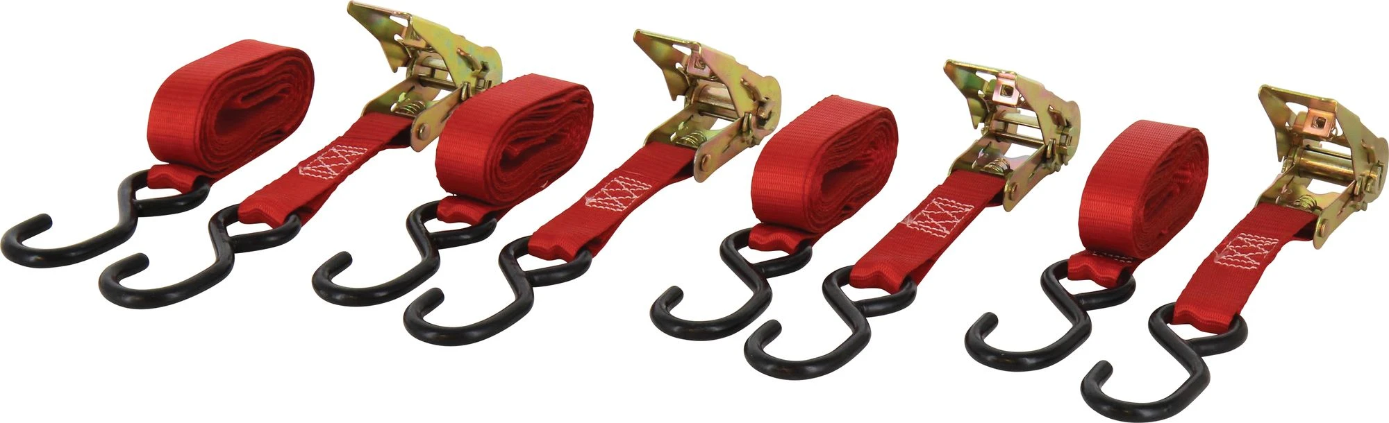 4 pk 1 in. x 10 ft 900 lb Ratchet Tie-Down Strap Set