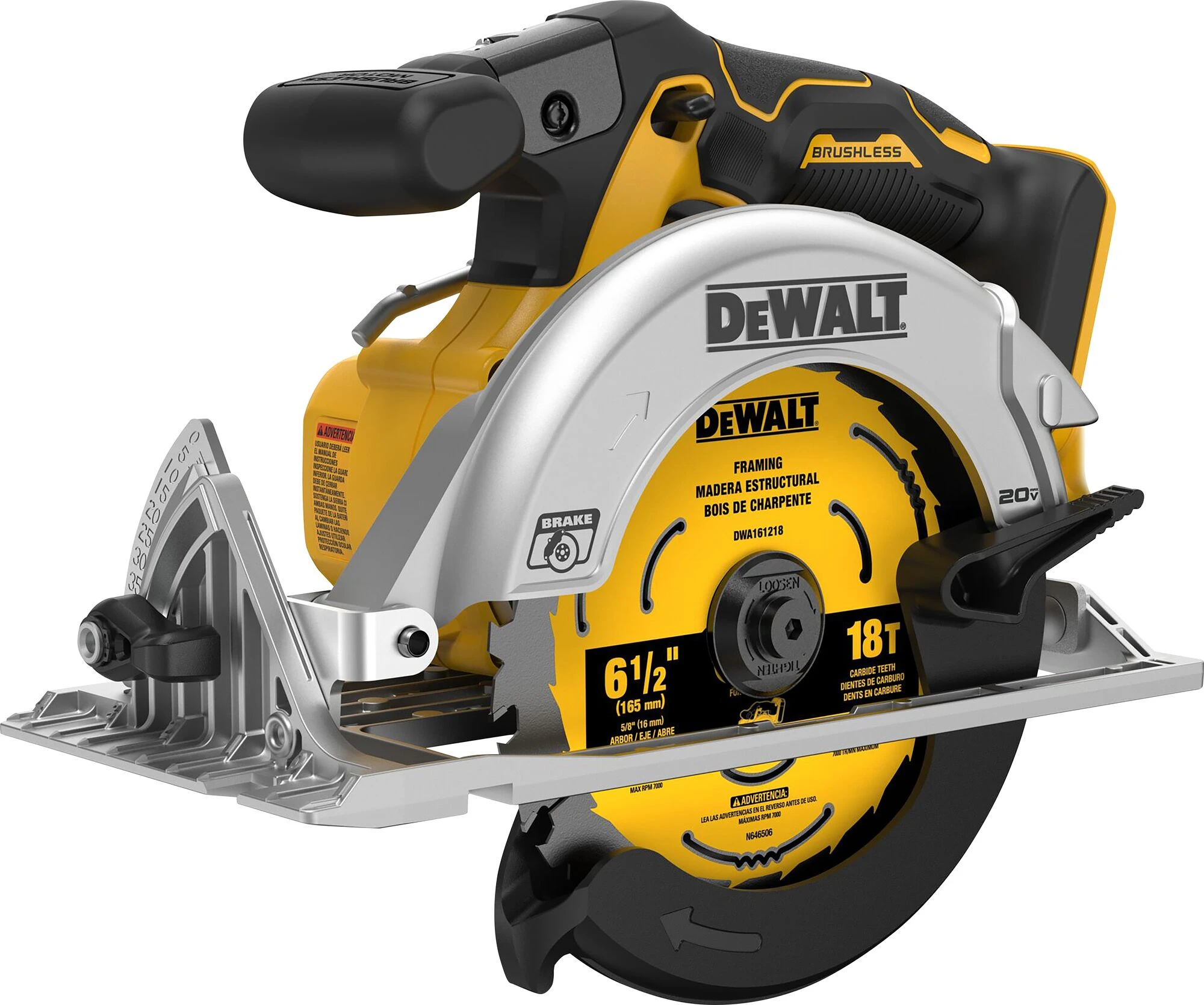 20V 6-1/2 in. Cordless Brushless Circular Saw, Tool Only