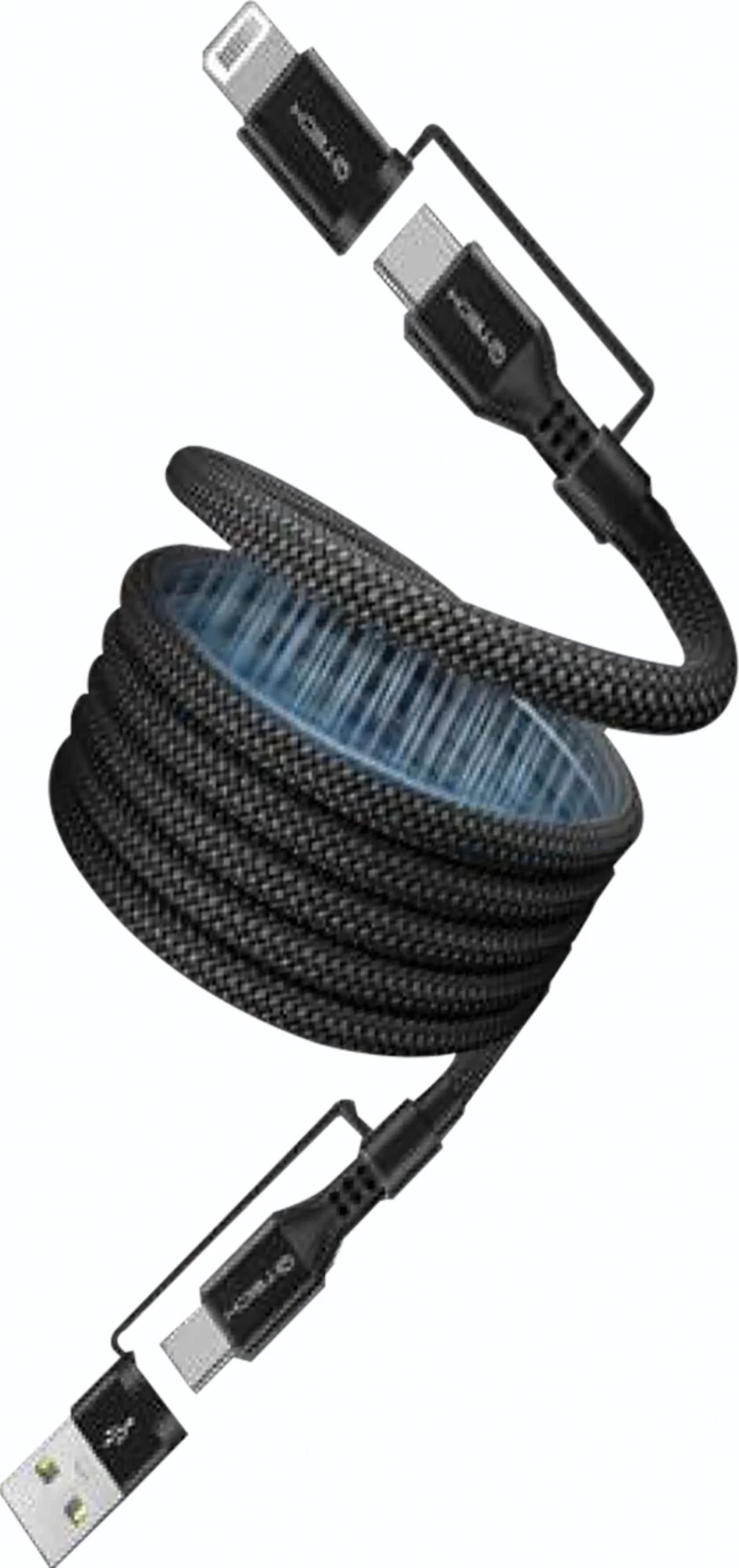 6 ft Magnetic USB-C/-A to USB-A/Lightning Charge-and-Sync Cable