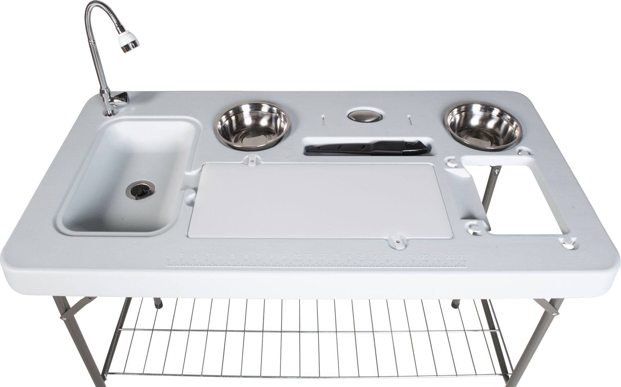 deluxe fish game processing table with faucet and accessories Amazon.com : Valley Sportsman Folding Cleaning Sink, 43" Width Portable Fillet Board Table for Picnic : Patio, Lawn & Garden tabletop with separate prep and sink areas and a flexible Sportsman Series Folding Fish Table