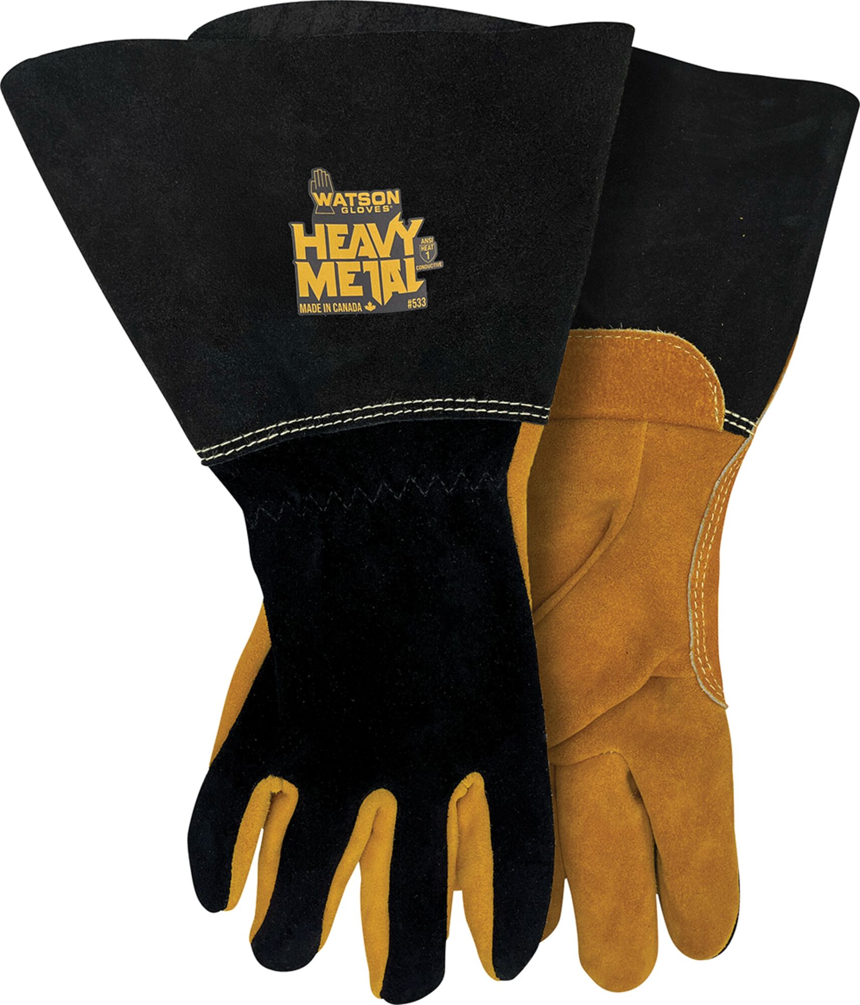 XL Heavy Metal Black Velvet Elksplit Gloves
