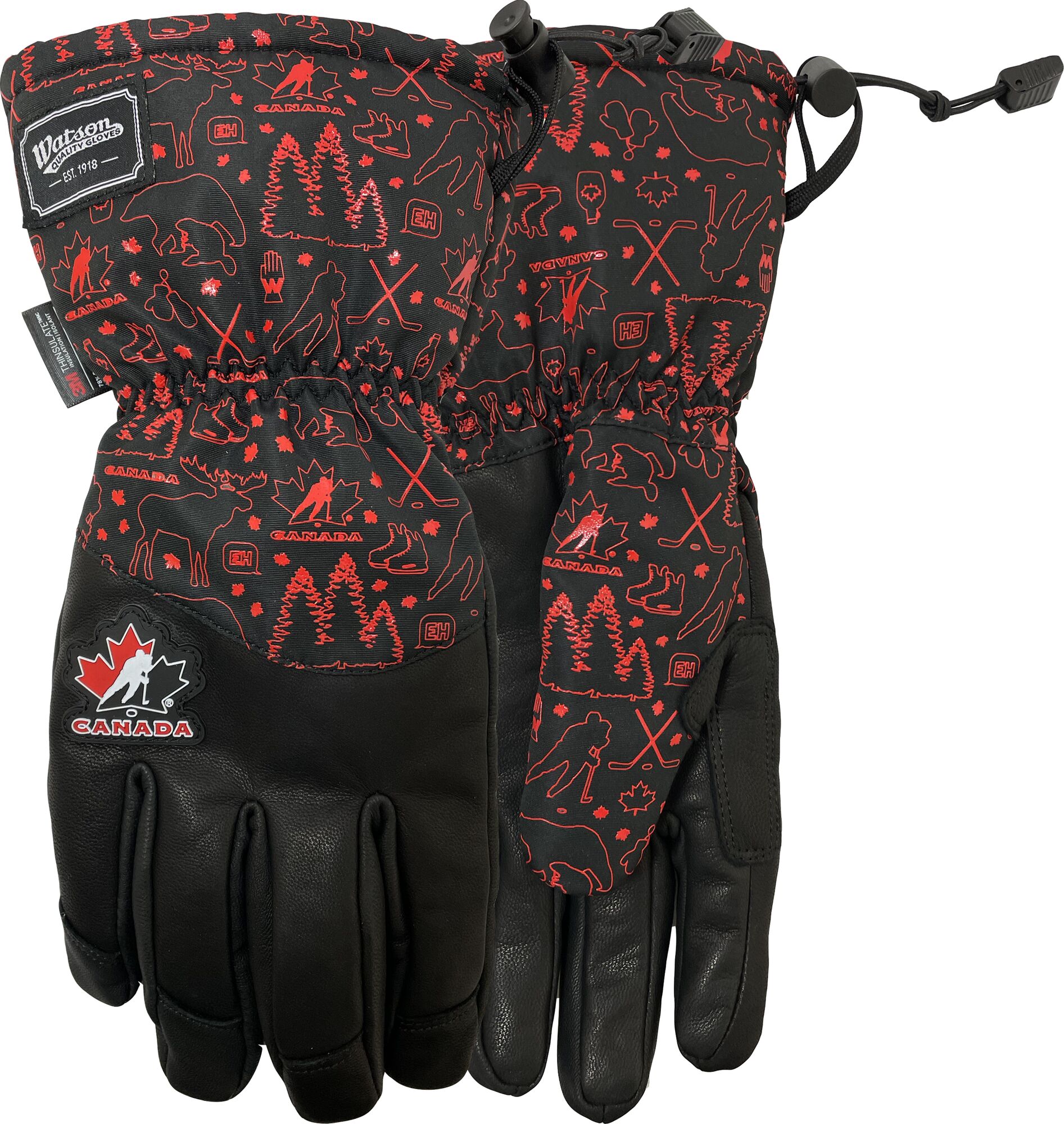 Large Hockey Canada Print Gloves