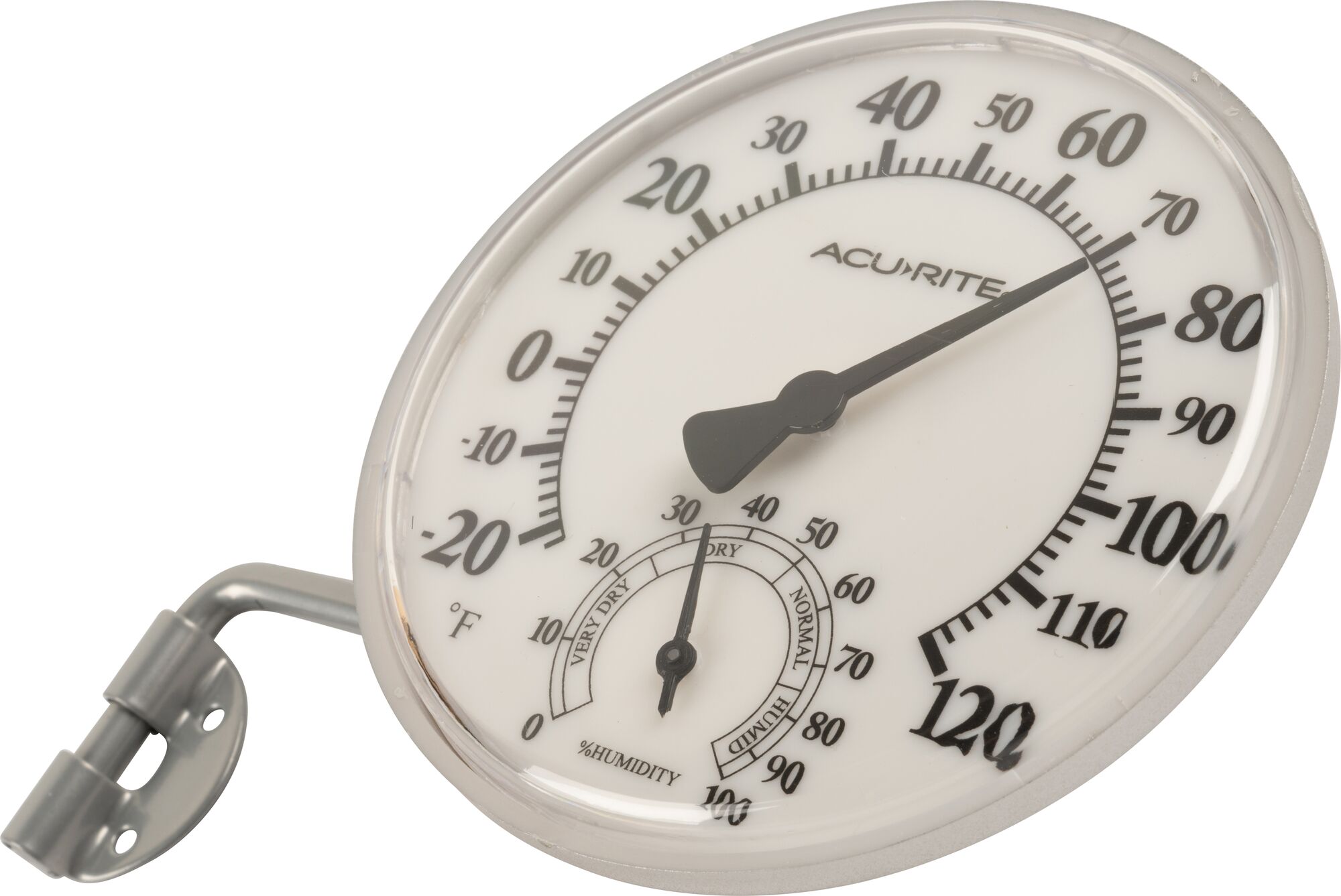 Analog Indoor or outdoor Silver Thermometer