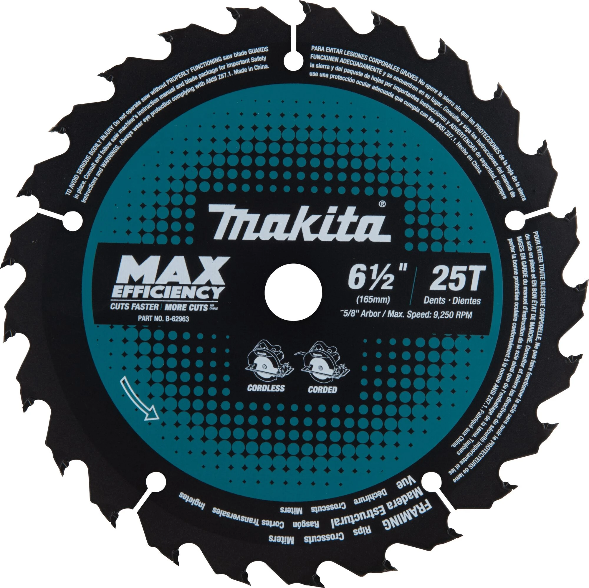 6-1/2 in. 25T Carbide Tipped Circular Saw Blade