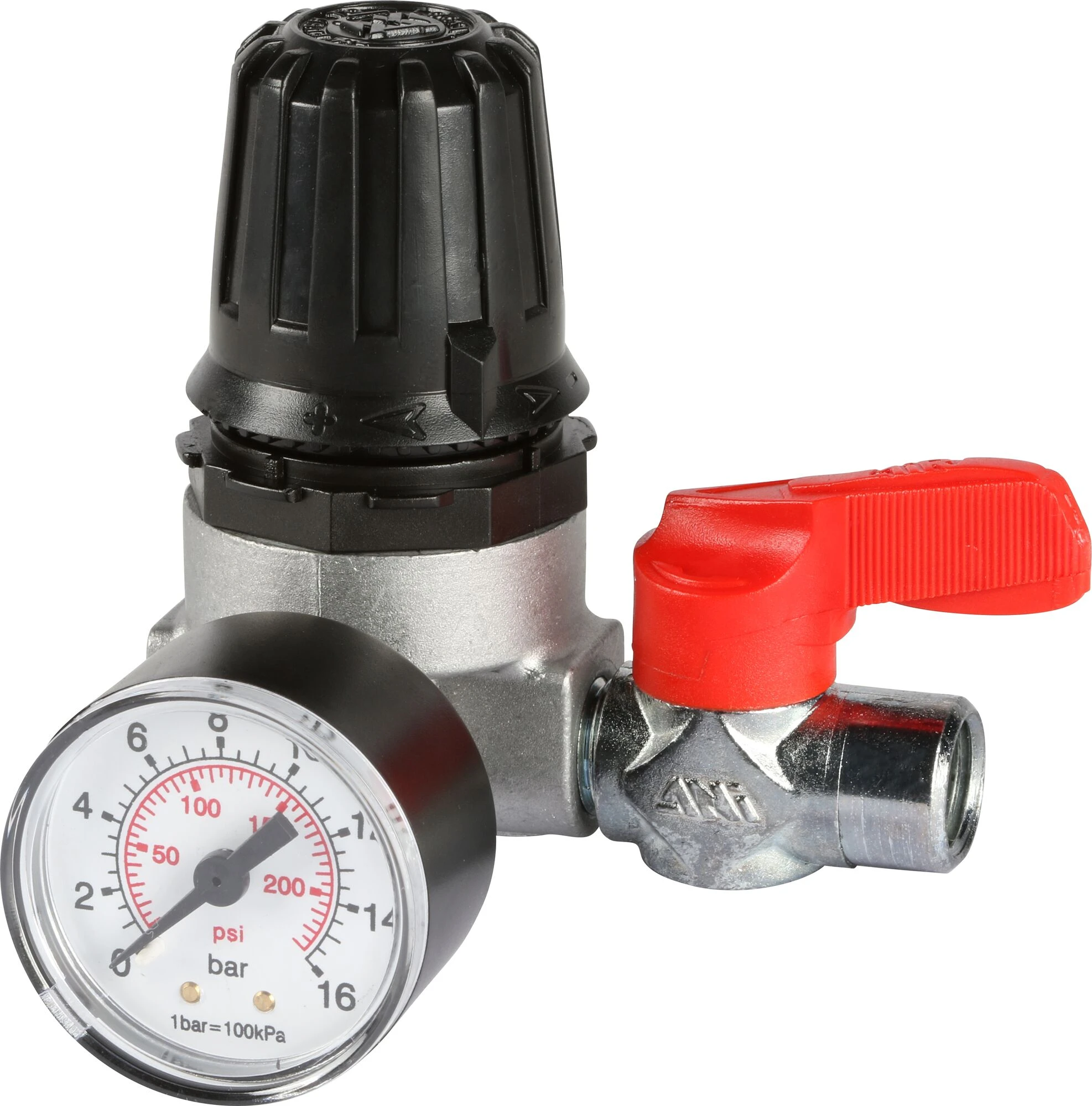 1/4 in. Air Pressure Regulator with Gauge and Shut-Off Valve