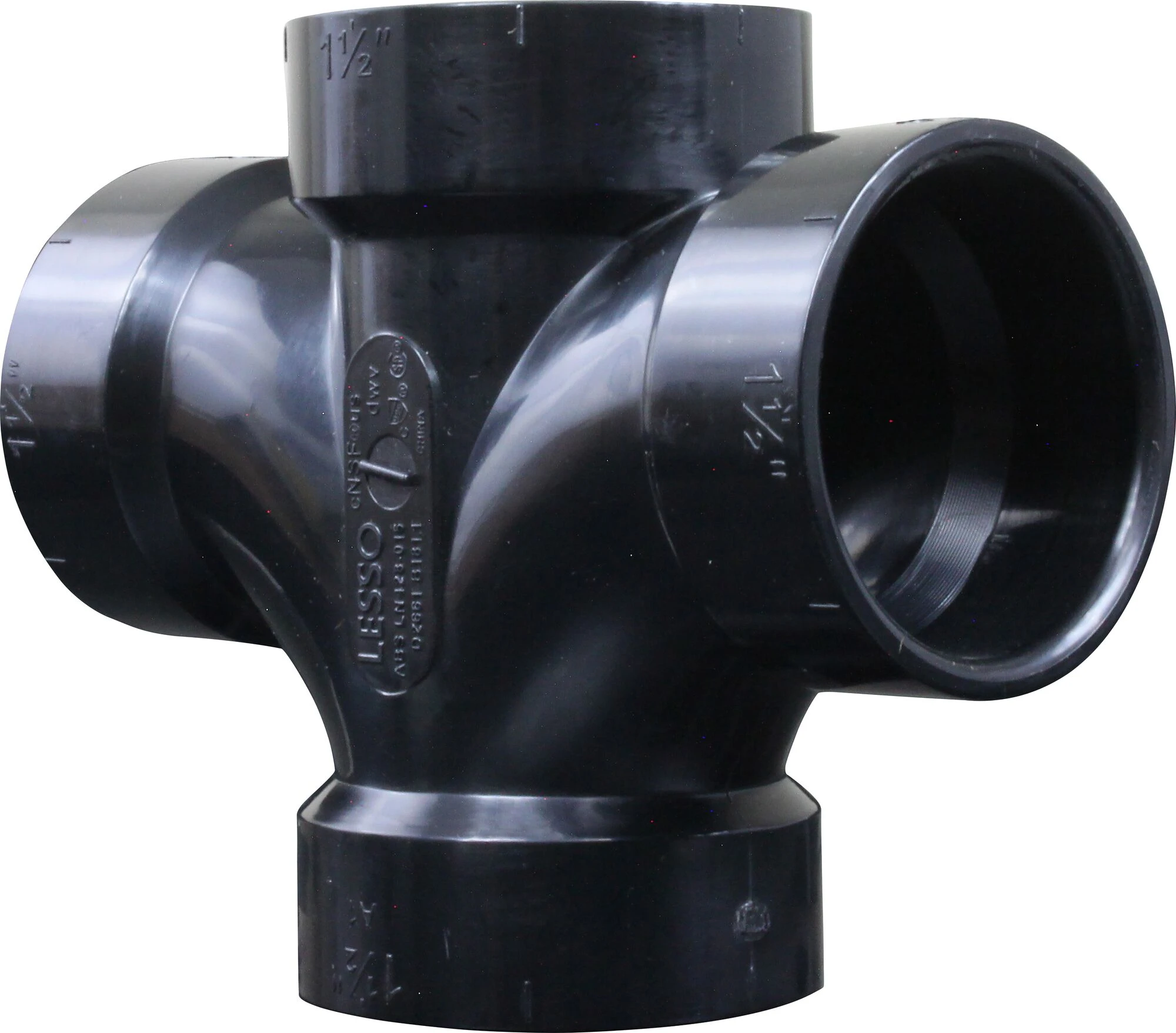 1-1/2 x 1-1/2 x 1-1/2 x 1-1/2 in. Hub ABS Double Sanitary Tee