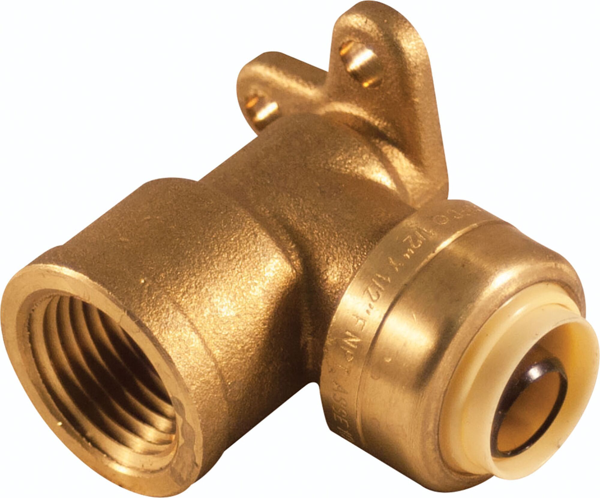1/2 Push-Fit x 1/2 in. FIP 90° Brass Drop-Ear Elbow