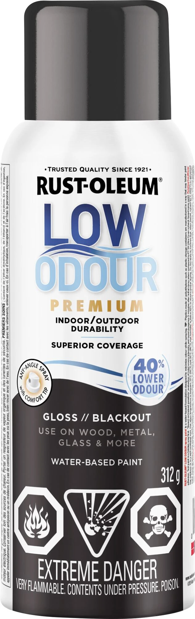 Low-Odour Gloss Blackout Spray Paint