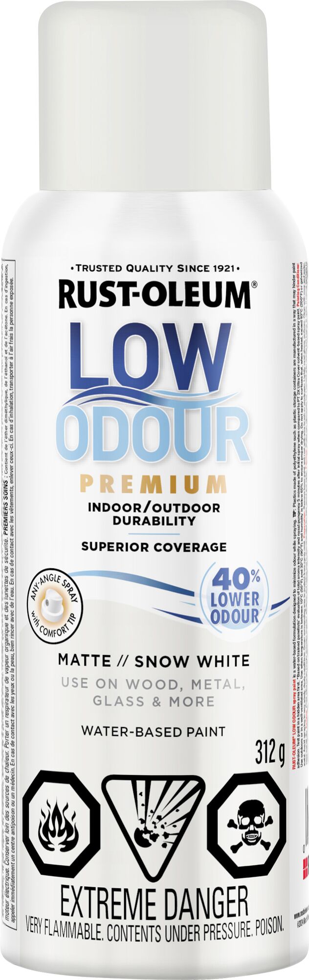 Low-Odour Matte Snow White Spray Paint