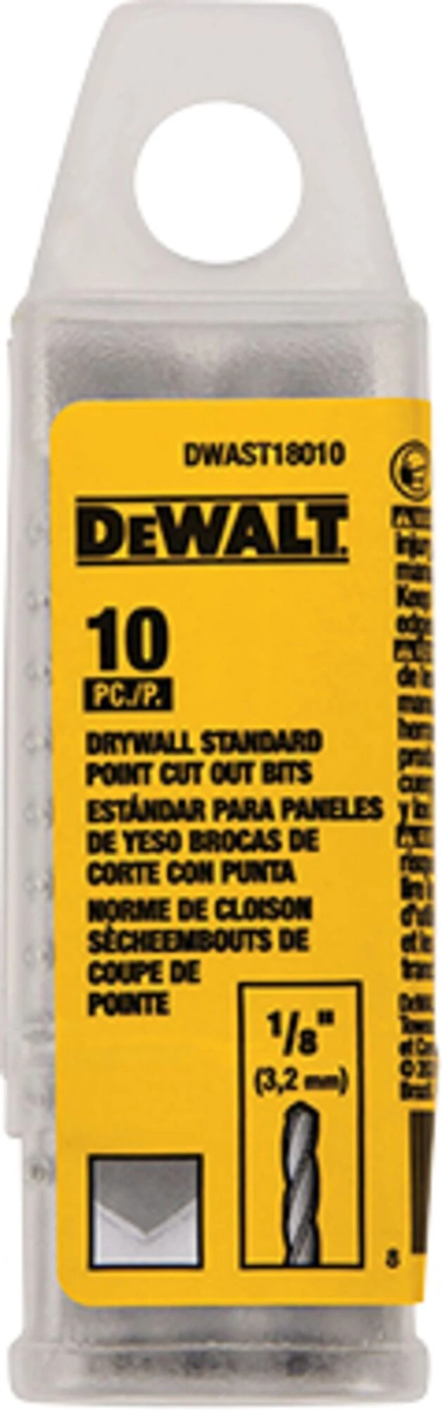 10 pk 1/8 in. Drywall Standard Point Cut-Out Drill Bits