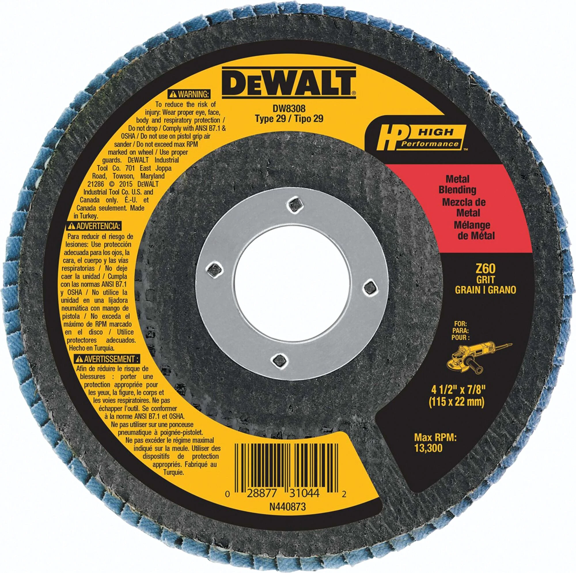 4-1/2 x 7/8 in. Zirconia Flap Discs | DEWALT | Princess Auto